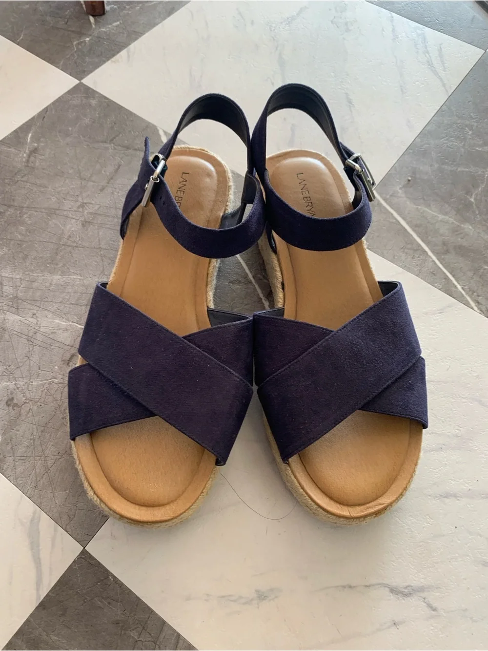 Lane Bryant Navy Crisscross Espadrille Sandals